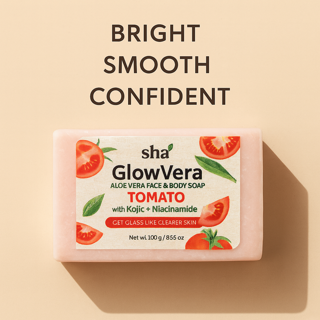 SHA Naturals GlowVera Face & Body Soap ā Tomato (100g)