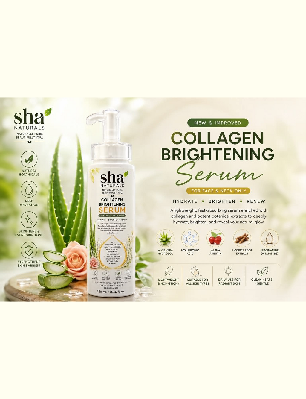 SHA Naturals Collagen Brightening Serum (250ml)