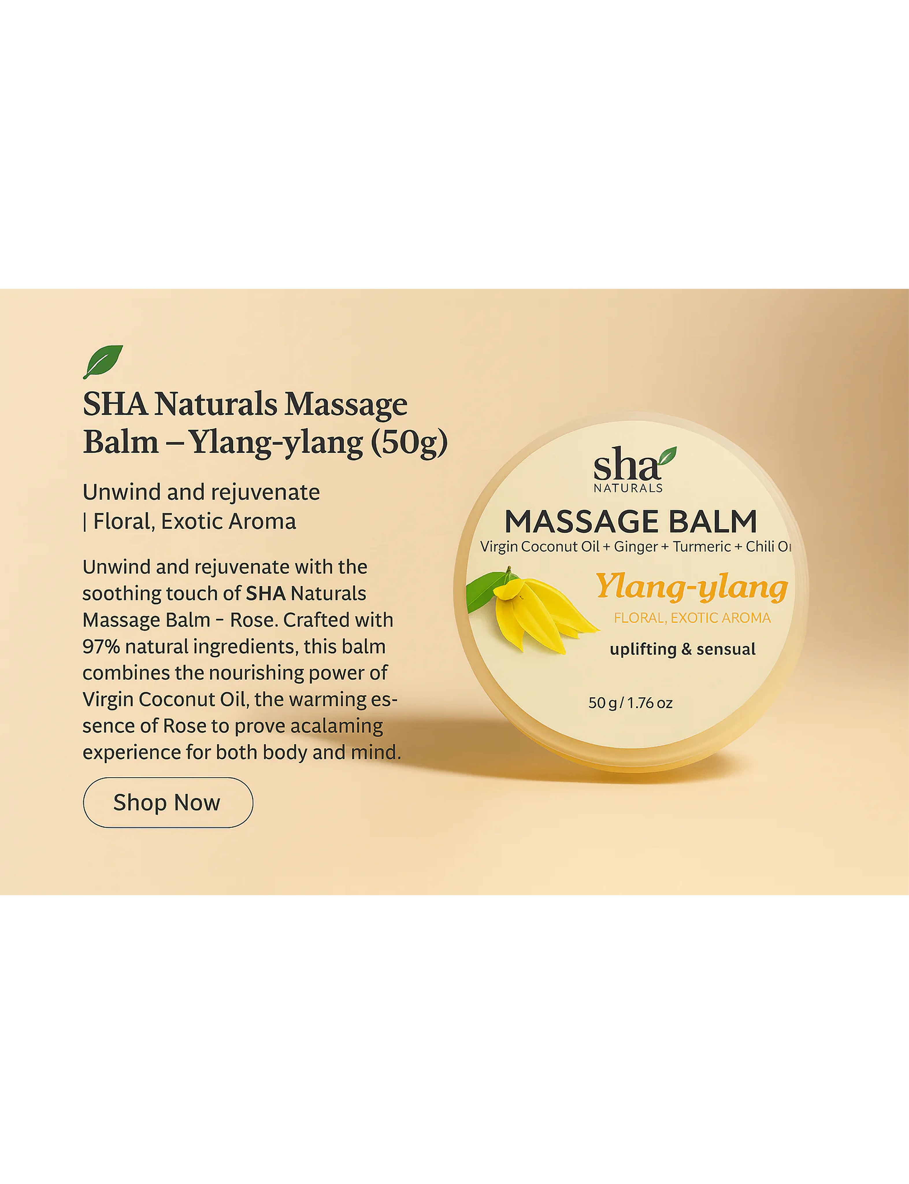 SHA Naturals Massage Balm – Ylang-Ylang