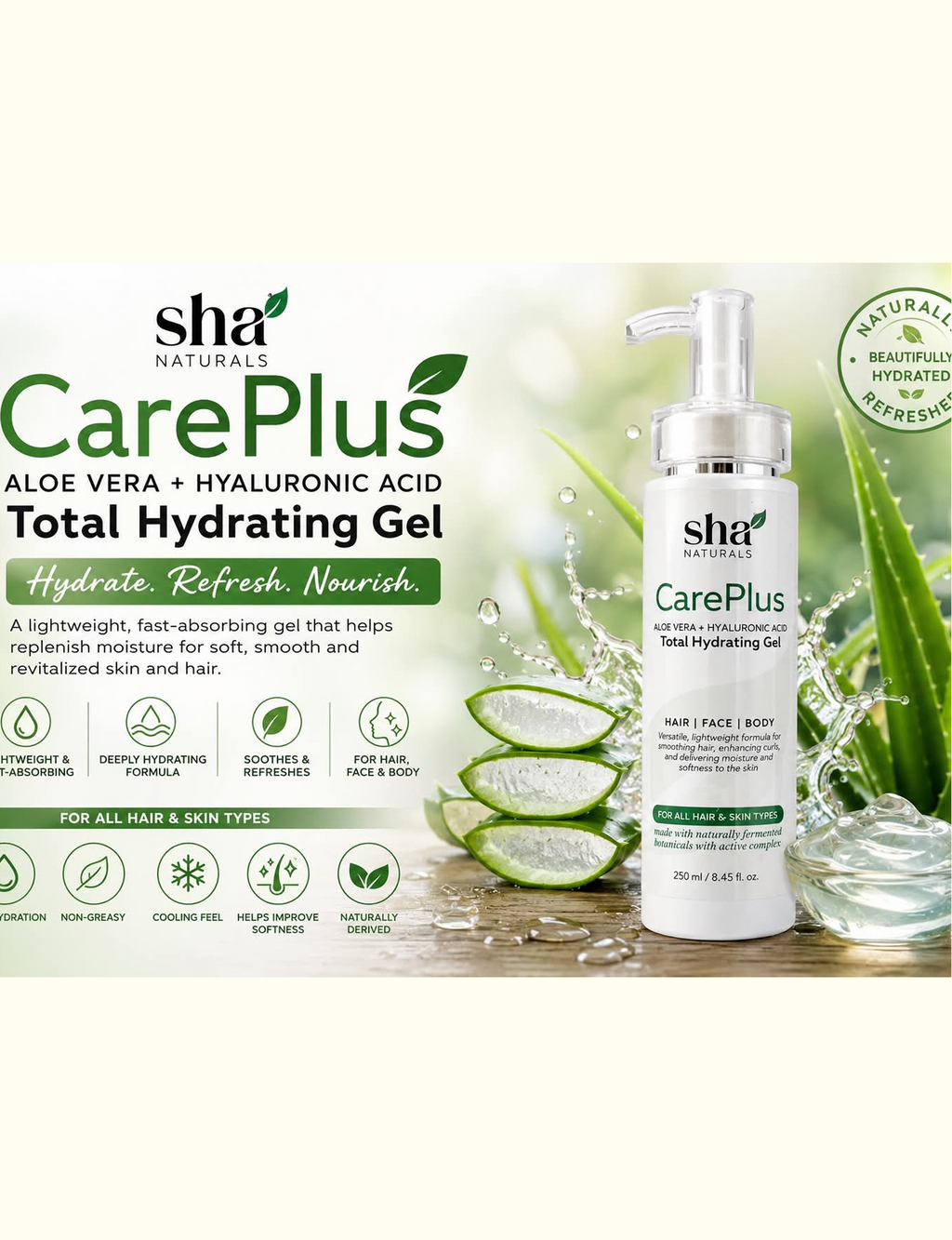 SHA Naturals CarePlus™ Total Hydrating Gel (250ml)